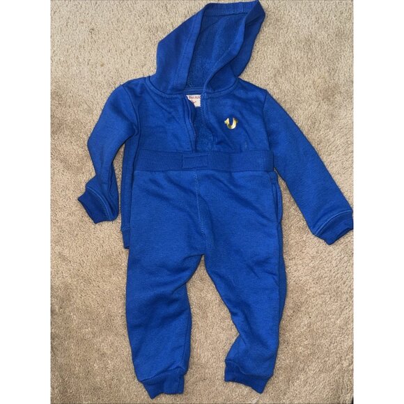 True Religion Blue Gold Jogger Set Hoodie Pants Baby 12 Months - Picture 4 of 5